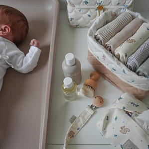 Набор стеганых корзин для хранения Cam Cam Copenhagen "Blueberries", 2 шт, молоко с карамелью